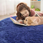 OLANLY Navy Blue Round Rugs for Bedroom - Image 5
