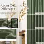 Linen Kitchen Curtains 30 Inches Long 2 Panels Olive Green Semi Sheer Short - Image 3