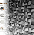 LIUZEYUE - Wooden Block Stereoscopic Painting Geometric Modeling Wall Decoration 3D Wooden Artwork Living Room Bedroom Background Wall Office Decoration Black and White Gradient 35.4"x70.8"