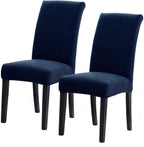 Howhic Stretch Chair Covers for Dining Room Set of 2, Removable Washable Dining Room Chair Covers, Dining Chair Slipcovers Seat Protector, Great for Home and Banquet Decor (Navy, 2 Pack)