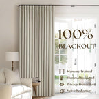 Oatmeal Pinch Pleated Linen Blackout Curtains 102 Inches Long - Image 3
