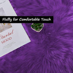 Goolela Purple Sheepskin Rug 4x6 Fluffy Fuzzy Furry Carpet - Image 5