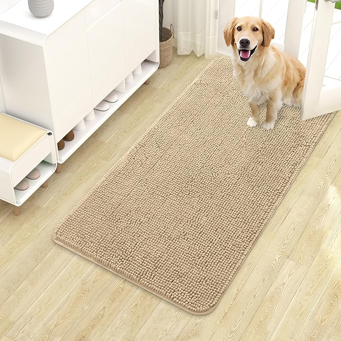 OLANLY Dog Door Mat for Muddy Paws 40x24, Super Absorbent Chenille Mud Mat | by OLANLY
