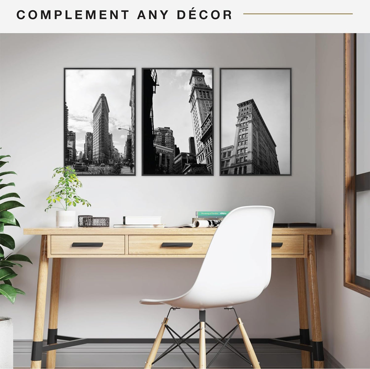 MCS Original Poster Frame 16x24 Black Lightweight Vertical & Horizontal Wall Hanging Large Picture Frame for Posters, Art Prints & Gallery Wall (3-Pack)