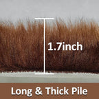 1.3ft Small Round Brown Rug, Thick Furry Fluffy Carpet - Image 2