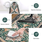 Yamaziot Washable Runner Rug, 2x6 Non-Slip Boho Vintage Hallway Kitchen Rug | - Image 6