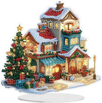 5D Diamond Art Kits for Adults, Fairy House, Special Shaped Rhinestone Diamond Art Christmas Ornaments, Snowy House, DIY Diamond Art Painting Desktop Ornament Gem Art Crafts for Adults Home Decor