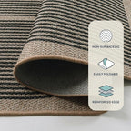 Lahome Enfys Modern Rainbow Easy Jute Office Rug, Outdoor Patio Rug 4x6 - Image 4