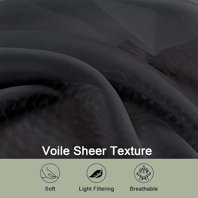 Sheer Curtains, Rod Pocket Voile Fimly Sheer Drapes - Image 5