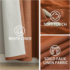 Yakamok Burnt Orange Linen Textured Curtains 96 Inches Long - Image 6