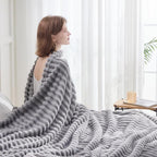 NEWCOSPLAY Fleece Ribbed Cozy Throw Blanket - Image 7