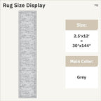 Soalmost Hallway Runner Rug 2'6" x 12' Washable Long Kitchen Rugs Grey | - Image 5