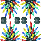 Joliyoou 4 Packs Total 200 LEDs 64ft Multicolored Christmas String Lights, Battery Operated Christmas Mini String Lights with 8 Lighting Modes, Indoor Outdoor LED Xmas Fairy String Lights with Timer