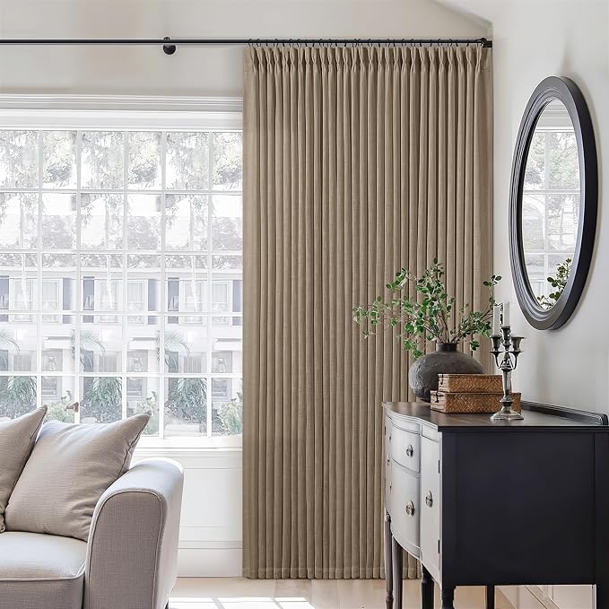 94 Inch Light Filtering Pinch Pleated Linen Curtains - Image 7