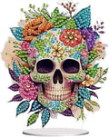 Diamond Painting Kits for Adults Beginners, 5D Full Drill Skull Crystal Art Desktop Ornament, DIY Single Sided Home Office Desk Decor, Creative Craft Gift Set with Tools