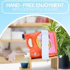 TidyFriend Laundry Detergent Dispenser with Tray & Strap, Laundry Soap Dispenser with Non-Slip Rubber Feet for Washing Room Organization, Easy Pour (Wood)