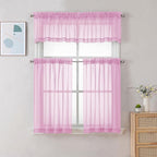 Chyhomenyc Sheer Valances for Windows 2 Pack, Small Window Curtains for Living - Image 2