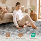cotiled Boho 8x10 Area Rugs for Living Room: Large Moroccan Washable Rug | Low - Image 4
