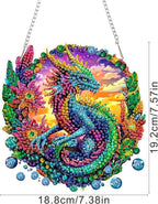 SENQAO Dragon Diamond Art Hanging Kit for Adult, Special Shaped Rhinestone, Double Sided DIY Acrylic Diamond Art Painting Window Pendants Home Garden Wall Hanging Kits Hanging Ornament