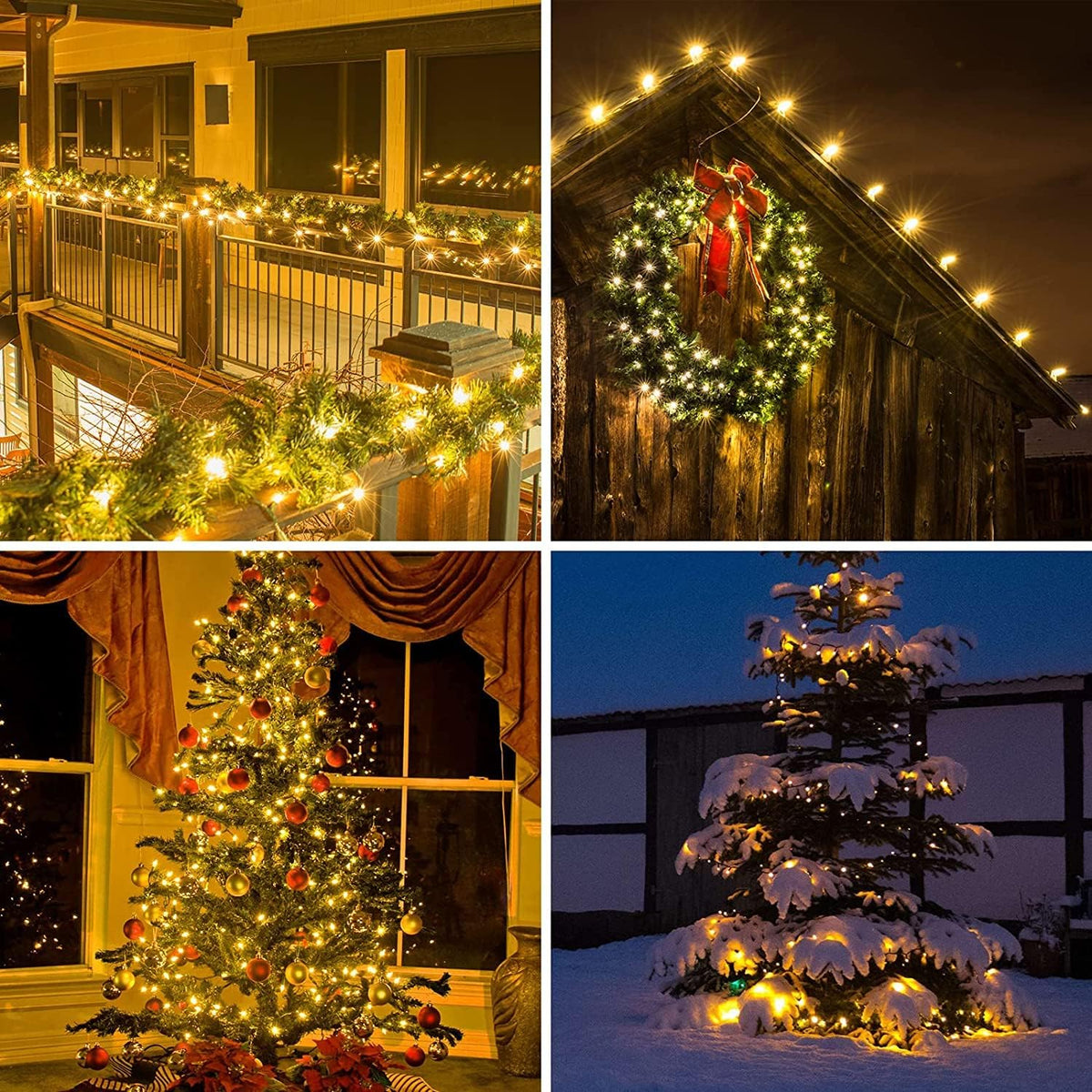 Green Wire, Yellow Incandescent Bulb 100 Mini String Lights for Indoor Christmas Tree Garland Birthday Wedding Party Festival Decoration