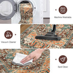 Yamaziot Washable Runner Rug, 2x8 Non-Slip Boho Vintage Hallway Kitchen Rug | - Image 4