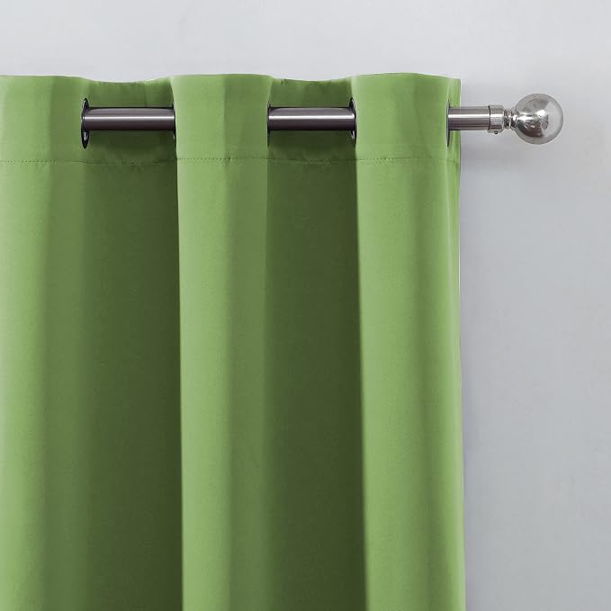 Blackout Curtains 66 x 95 inch/Light Green Curtains Set of 2 Panels/Thermal - Image 7
