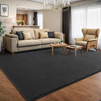 5x7 Area Rugs for Living Room Non Slip Dorm Bedroom Rug, Dark Grey | Modern - Image 3