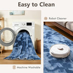 2x3 Tie-dye Dark Teal Area Rug Washable Non-Slip - Image 7