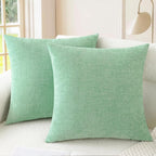 CaliTime Throw Pillow Covers Decorative 26 X 26 Inches Pack of 2 Cozy Chenille Cushion Cases for Couch Sofa Bed Living Room Home Grey Green