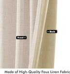 MIULEE 100% Blackout Linen Curtains 42 x 90 Inch Cream Beige 2 Panels | Thermal - Image 6