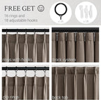 Topfinel 84 Inches Long Pinch Pleated Semi Sheer Curtains, Dark Flax Blended - Image 3