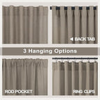 Extra Long Curtains 2 Panels Set Dark Taupe Linen Curtains 108 inches Long - Image 4