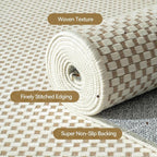 3x5 ft Area Rug Entryway Runner Kitchen Rugs Non Slip Washable Beige | Boho - Image 5