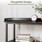 IRONCK Console Table, Sofa Table with Power Outlet, Farmhouse Hallway Table for Entryway, Living Room, Height Adjustable, Easy Assembly, Vintage Black, 43"