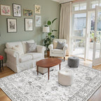 Grey Area Rug 3x5 Bedroom Rugs for Entryway Dorm | Ultra-Thin; Non Slip; - Image 6
