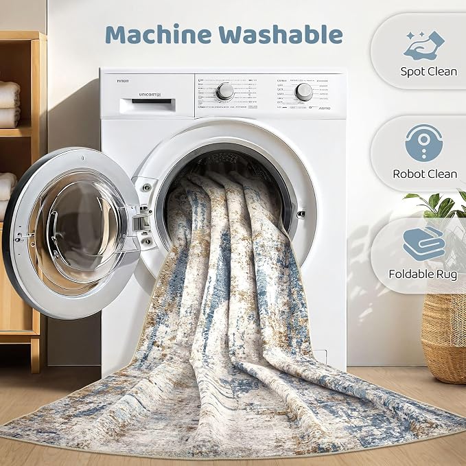 LOONGRUG 10x12 Area Rug Washable Large Neutral Modern Living Room Rug | - Image 2