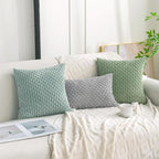 Set of 4 Aqua Decorative Throw Pillow Covers 18x18 Inch Corduroy Pillow Covers - Image 3