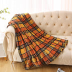 MERRYLIFE Throw Blanket for Couch Orange Plaid Chair Throw Blanket| Soft Decorative Ultra-Plush Colorful| Throw Size Travel Blanket Plush|(50" 60", Harvest Plaid)