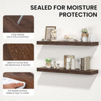 Floating Shelves for Wall, 48" W x 9.3" D x 1.5" H, Wooden Wall Mounted Display Shelves with Invisible Brackets for Living Room, Bedroom, Bathroom, Kitchen Decor and Storage, Set of 1, Walnut