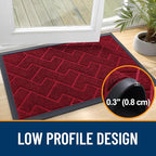 OLANLY Front Door Mat Outside 29.5x17, All-Season Absorbent Rubber Doormat | - Image 4