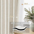 Extra Long 100% Blackout Linen Curtains - Image 4