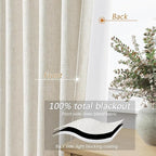 100% Blackout Linen Short Curtains - Image 4