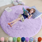 Amdrebio Light Purple Lavender Large Circle Rug 6Ft by Amdrebio