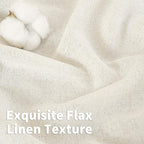 YoungsTex Ivory Linen Curtains 42x63 Inch Length 2 Panels - Image 4