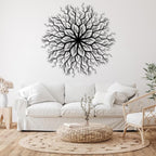 Tree of Life Metal Wall Art, Metal Tree Wall Art, Large Round Sculpture, Round Branch Wall Decor, Large Branch Artwork, Nature Sign, Wall Decor for Living Room, Housewarming Gift (Silver, 24"x24"|60x60cm)