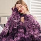 GONAAP Fuzzy Faux Fur Throw Blanket Tie-dye Violet Purple Super Soft Cozy Plush Fuzzy Shaggy Blanket for Couch Sofa Bed (Tie-dye Violet Purple, Throw(50"x60"))