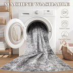 DMOYEST Washable Runner Rug for Hallway: 2.6x12 Neutral Modern Abstract Low - Image 9