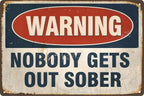 Vintage Tin Sign Retro Metal Funny Warning Signs for Home Decor Stylish Wall Art Plaques Gift for Bathroom Kitchen and Gothic Wall Decor in Every Room 12x8 in