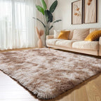 Amdrebio Beige Tan Furry Area Rug 4x6 - Image 5