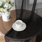 Chyhomenyc Black Sheer Curtains 45 Inches Length 2 Panels, Light Filtering Soft - Image 6